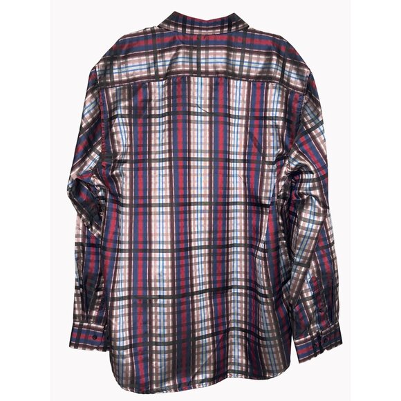 Centenario Mens 4XL Plaid Long Sleeve Shirt In Red & Black - Picture 7 of 11